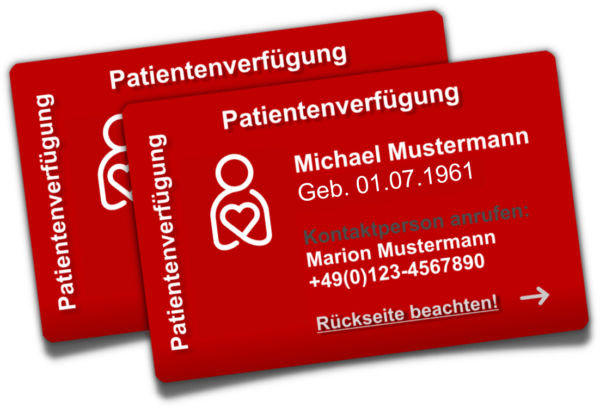 patientenverfügung notfallkarte 2er Set